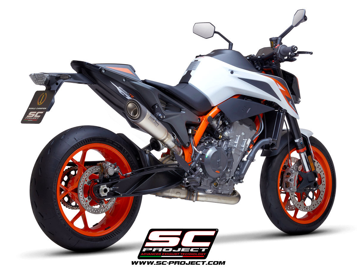 【国内在庫】 SC-PROJECT - S1 スリップオンサイレンサー (消音バッフル付属 / 純正キャタライザー対応) 890 DUKE '20-23 SCプロジェクト ケーティーエム 890デュークR サイレンサー