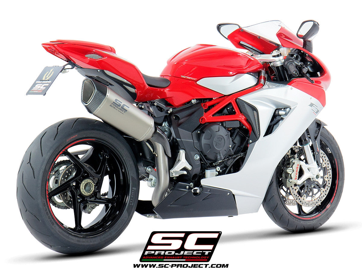 【正規輸入代理店】 SC-PROJECT - SC1-R スリップオンサイレンサー &ldquo;ハイポジション&rdquo; (消音バッフル付き) & フルチタンリンクパイプ F3 675 '11-16 / 800 '13-16 サイレンサー｜iMotorcycle Japan 店