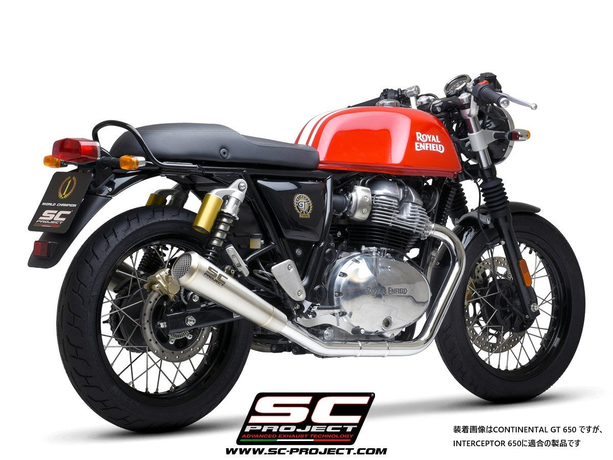 【正規輸入代理店】 SC-PROJECT - ヴィンテージコニック '70s スリップオンサイレンサー (消音バッフル付属) INTERCEPTOR 650 '19-25 SCプロジェクト ロイヤルエンフィールド サイレンサー｜iMotorcycle Japan 店