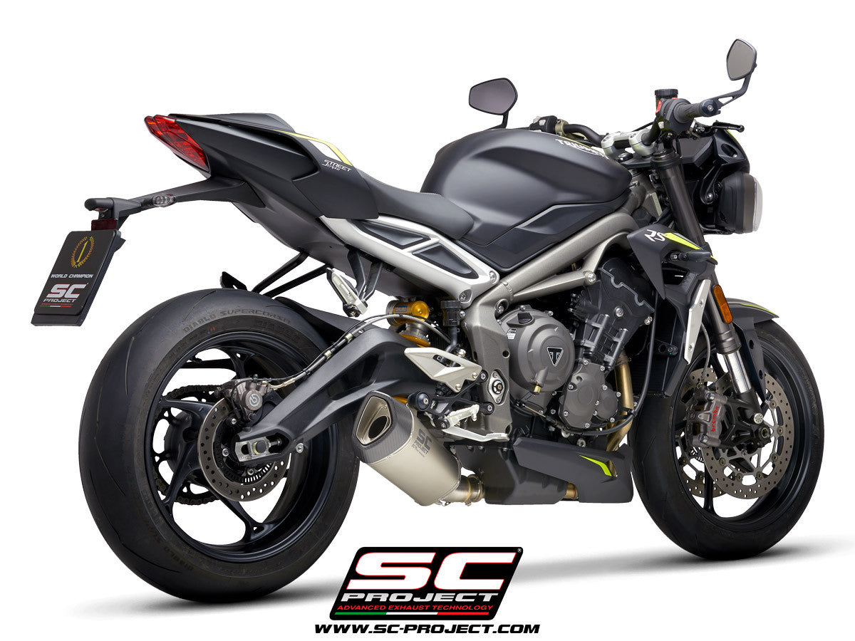 【国内在庫】 SC-PROJECT - SC1-R スリップオンサイレンサー (ユーロ5対応 / 消音バッフル付属) STREET TRIPLE S 660 '20-22 SCプロジェクト トライアンフ ストリートトリプルS サイレンサー｜iMotorcycle Japan 店
