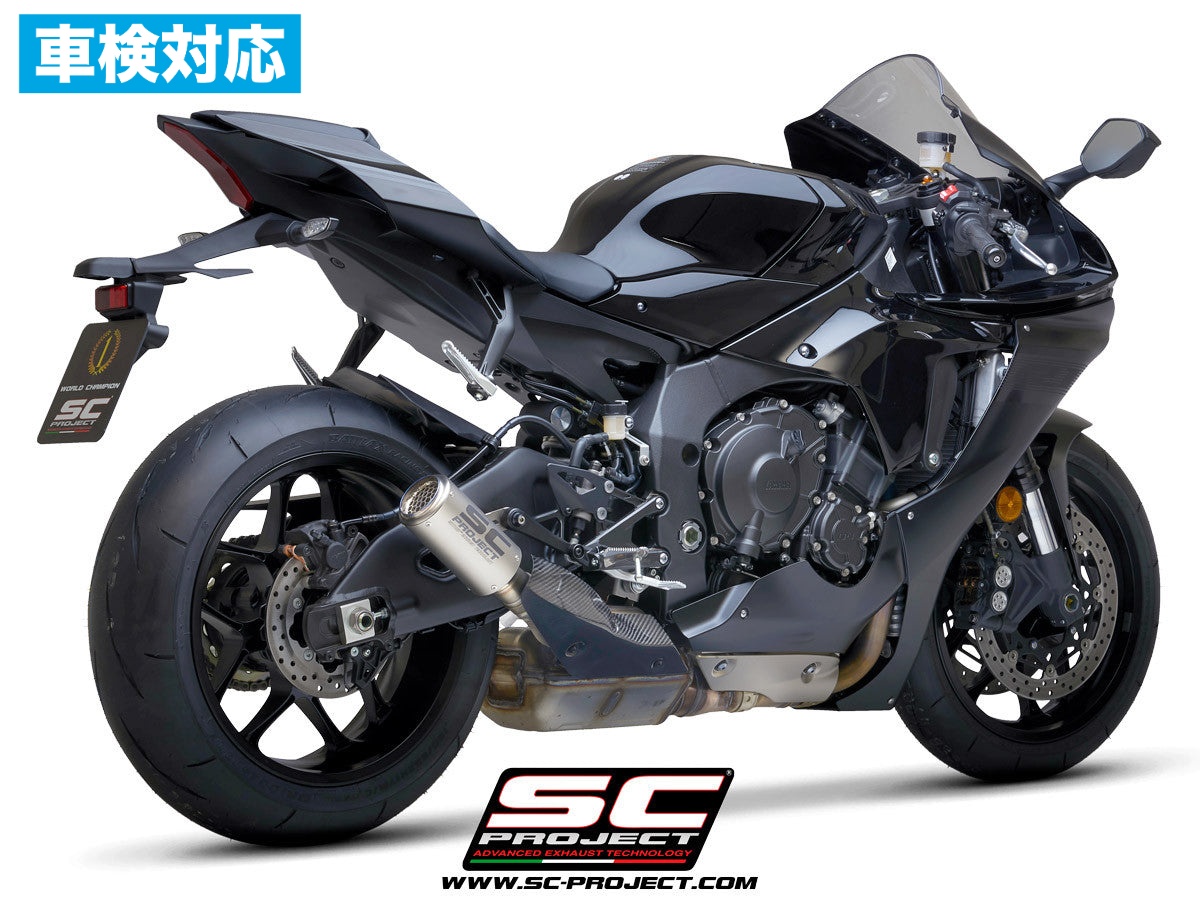 【国内在庫】 SC-PROJECT - CR-T スリップオンサイレンサー (公道走行可 / ユーロ5対応 / 純正キャタライザー対応) YZF-R1 / R1M '20-25 SCプロジェクト ヤマハ サイレンサー 車検対応