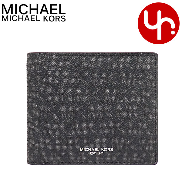 マイケルコース 折り財布 ウォレット メンズ シグネチャー グレー パスケース MICHAEL KORS - マイケルコース 折り財布 ウォレット メンズ