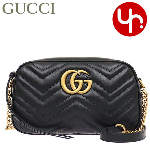 GGマーモント　GUCCI ブラック キルティング ショルダーバッグ グッチ ショルダーバッグ レディース GGマーモント キルティング