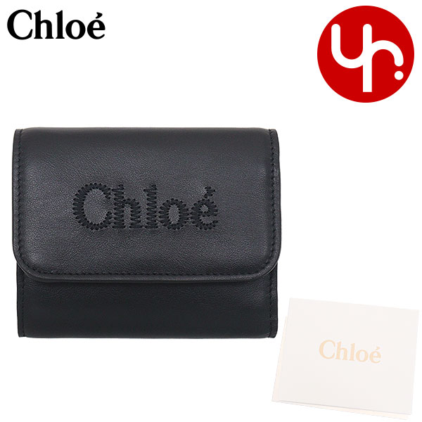 国内直営**Chloe**クロエ Cバイフォールドウォレット Chloé シャイニーレザー製Alphabetバイフォールドウォレット の