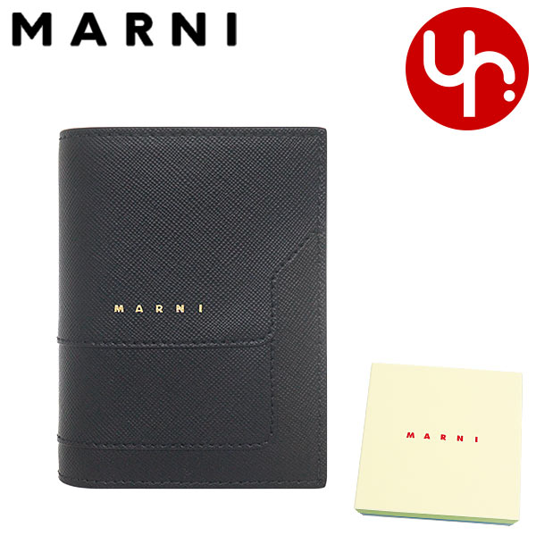 新品 MARNI 二つ折り財布 PFMOQ14U07 LV520 ブラック mr-ko230828-1.jpg