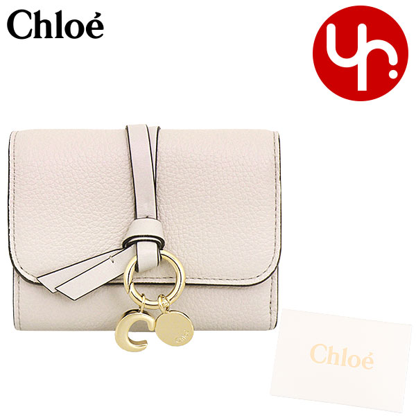 小物 Chloe Chloé シャイニーレザー製Alphabetスモールトリフォールド の