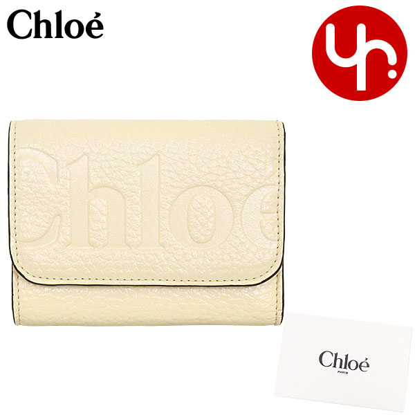 pino。【箱・紙袋付き】Chloé 三つ折り財布 クリーム色 楽天市場】クロエ Chloe 3つ折り財布 小銭入れ付き レディース