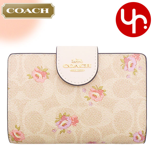 国内即発 COACH フローラル スナップウォレット 財布 CAR14 COACH コーチ 財布 二つ折り財布 FCAR14 CAR14 サンドマルチ