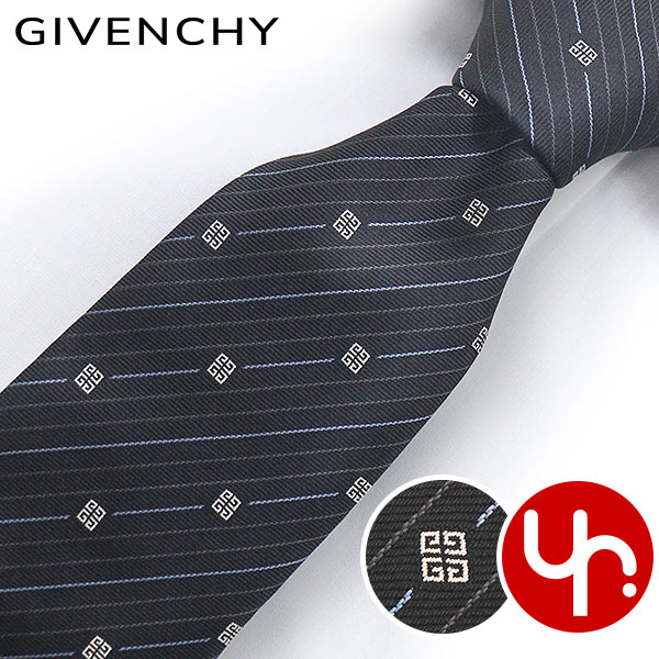 GIVENCHY ブラック シルク ネクタイ ジバンシィ GIVENCHY ネクタイ 4G シルクジャカード レギュラー