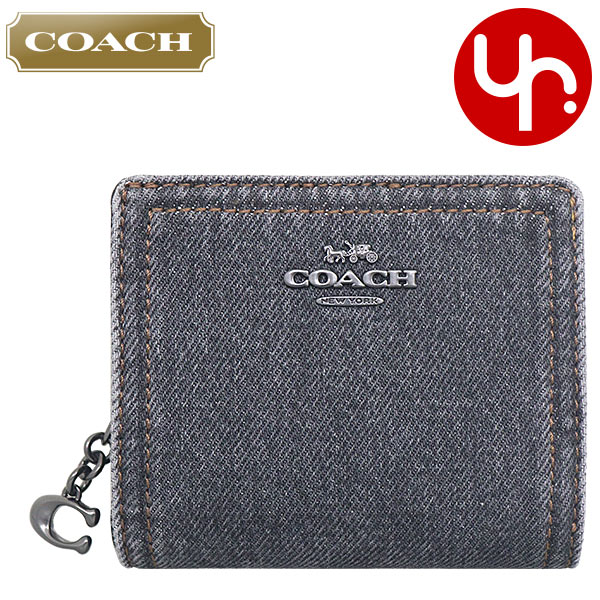 【美品✨️】COACH コーチ デニム素材 二つ折り財布 COACH - COACH コーチ デニム 財布 二つ折り財布 ミニ財布 CAP07