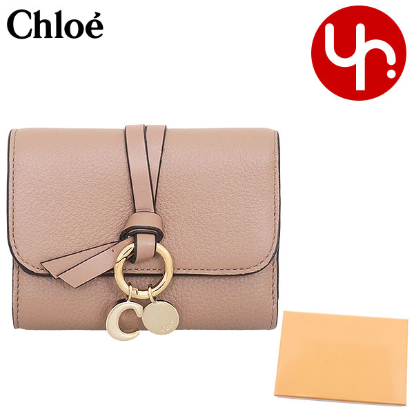 【しぃ】クロエ 財布 アルファベット ミニ トリフォールド イエロー Chloe クロエ chloe 財布 三つ折り財布 CHC21WP946 F57 セメント