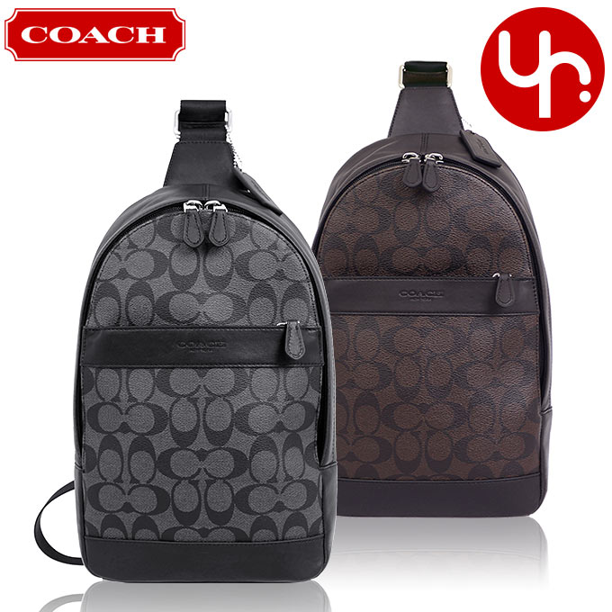 コーチ ボディバッグ シグネチャー PVC 黒 ブラック F54787 COACH コーチ ボディバッグ メンズ シグネチャー メッセンジャー