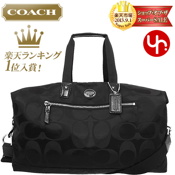 楽天市場 コーチ Coach バッグ ボストンバッグ F ブラック ブラック 特別送料無料 コーチ ゲッタウェイ シグネチャー ナイロン トラベル ダッフル アウトレット品激安 メンズ レディース ブランド セール 通販 Sale 斜めがけ 旅行 夏 ボストンバッグ あす楽