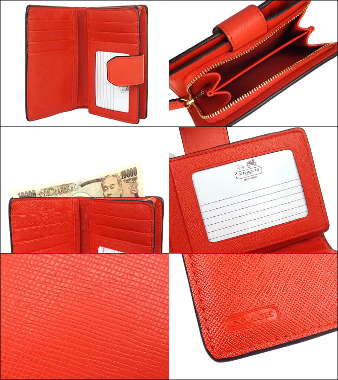 import-collection: And writing coach COACH ★ reviews! Wallet (2 fold wallet) F50431 persimmon ...