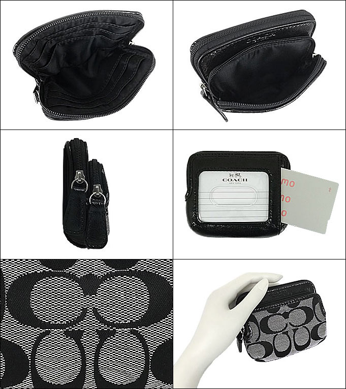 import-collection: COACH purse coach ★ (coin) F62545 black x white Parker signature double zip ...