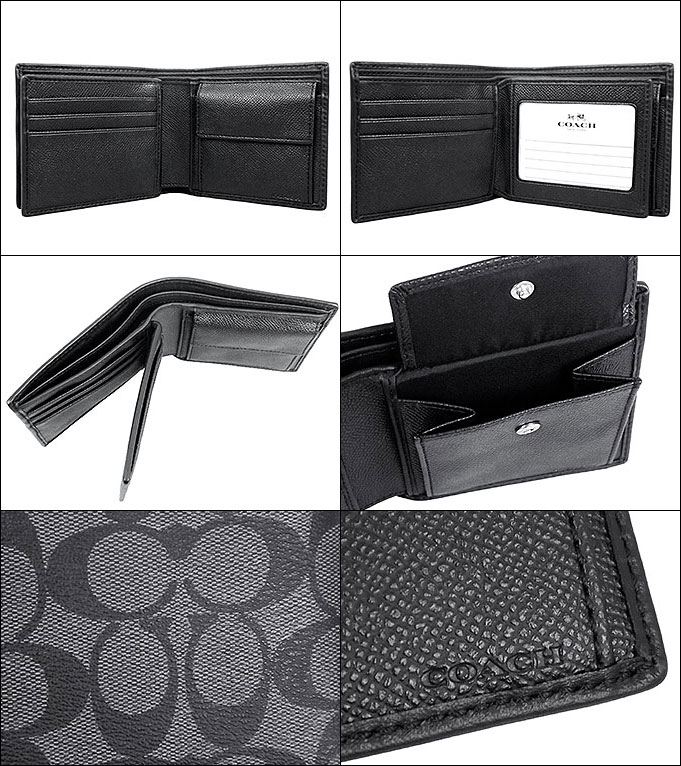 import-collection: And writing coach COACH ★ reviews! Wallet (2 fold wallet) F74740 charcoal x ...