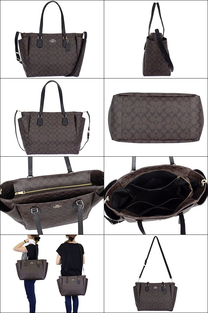 Price Yr Limited At Coach Bag Tote F35414 Brown X Black Special Luxury Signature Baby Outlet Article Deep Lady S Brand