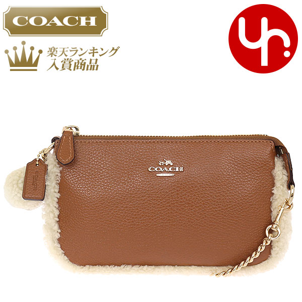 Import Collection Special Coach Bag Handbag F64705 Saddle Special Coach Bag Handbag F64705 Saddle X Natural Shearling Mix Pebbled Leather Large Wristlet Products At Outlet Prices Womens Brand