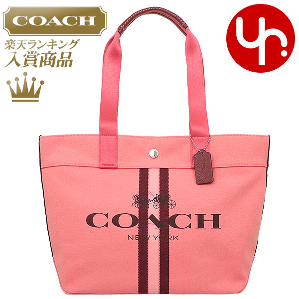 楽天市場 コーチ Coach バッグ トートバッグ F ブライトコーラル 特別送料無料 ホース アンド キャリッジ Coach ロゴ ストライプ キャンバス トート アウトレットレディース ブランド 通販 通勤 21 バレンタイン インポートコレクションｙｒ