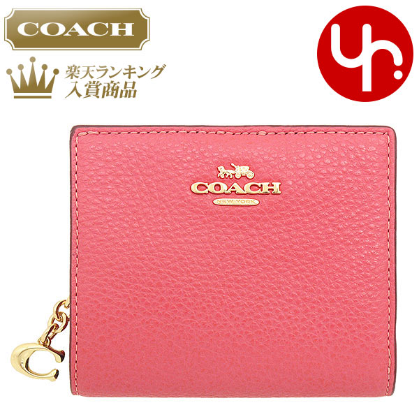 コーチ COACH 財布 二つ折り財布 FC2862 C2862 ウォーターメロン 特別送料無料 ラグジュアリー ペブルド レザー C チャーム スナップ ラウンド ジップ ウォレット アウトレット品レディース ブランド 通販 2022AW