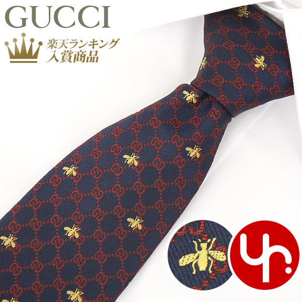 グッチ GUCCI アパレル ネクタイ 545078 4E002 ネイビー×レッド 特別送料無料 GIBI インターロッキング GG ビー シルク  ジャガード ネクタイメンズ ブランド 通販 2022SS 売れ筋介護用品も！