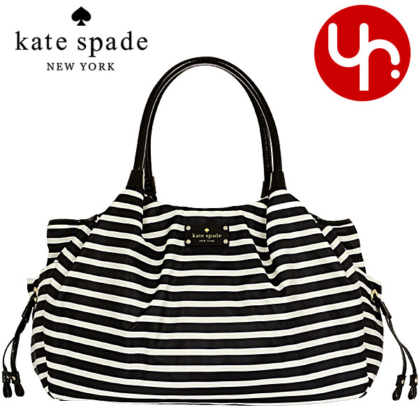 Import Collection Kate Spade Bags Handbags Pxru3369 Kate Spade Bags Handbags Pxru3369 Black Cream 2 Stevie Baby Bag Nylon Stripe Outlet Products