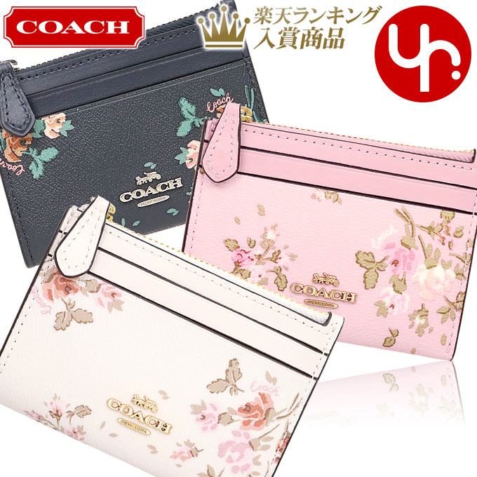 コーチ COACH 財布 コインケース F91788 特別送料無料 ローズ ブーケ プリント PVC レザー ミニ ID キーリング スキニー アウトレット品レディース ブランド 通販 薄型 2020 母の日 あす楽