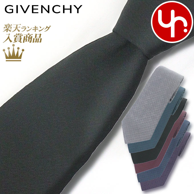 GIVENCHY ブラック シルク ネクタイ GIVENCHY 【すぐに渡せるおしゃれなラッピング付!!】 ジバンシィ
