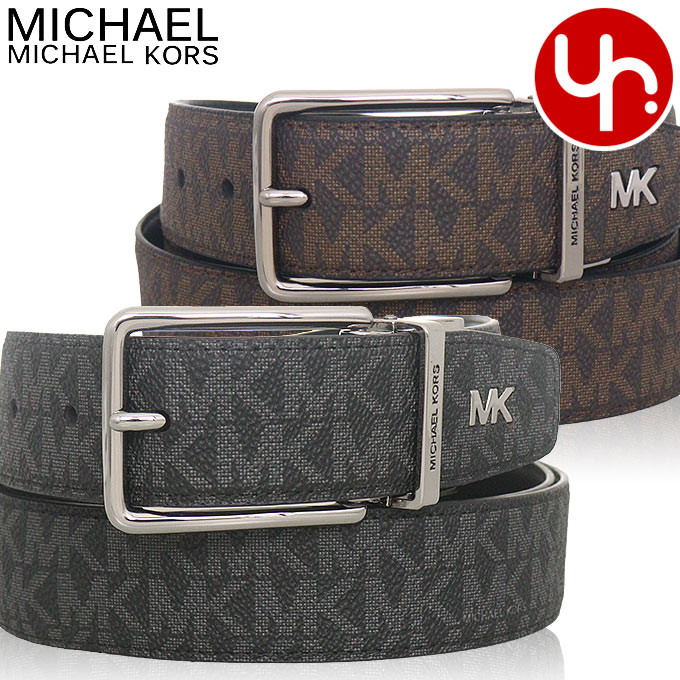 Michael Kors ベルト モノグラム リバーシブル ホワイト ブラウン リバーシブル レザー ベルト - MKシグネチャー | ベルト