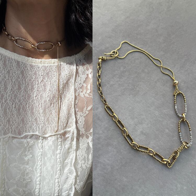 【ADER.bijoux アデルビジュー】CUTSTEEL sparkle short ネックレス 16,940円