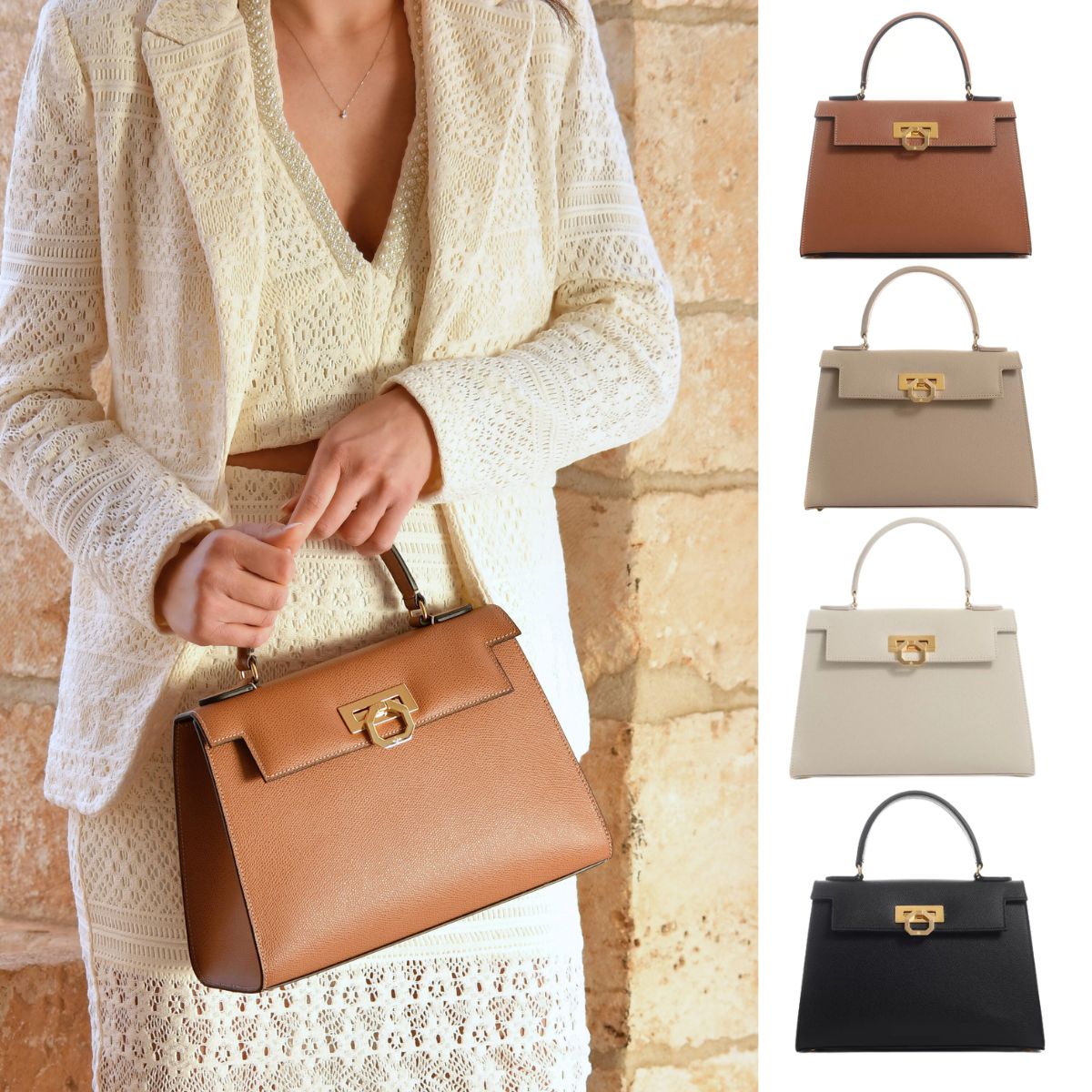 【CARBOTTI カルボッティ】正規販売店　ELENA エレナ レザー ハンドバッグ　ショルダーバッグ　オケージョン　セレモニー