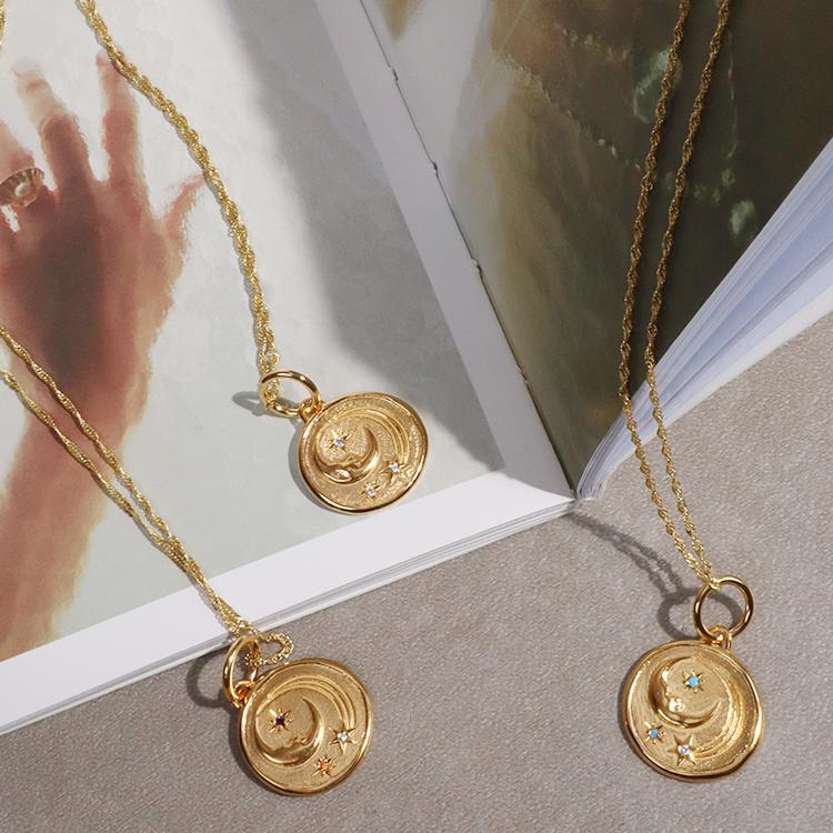 【HERMINA ATHENS ヘルミーナアセン　LUNAチャーム　コインネックレス
