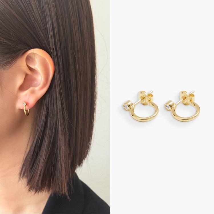 【RAGBAG ラグバッグ】Odette Hoops ミニフープ　ジルコニア　ゴールド