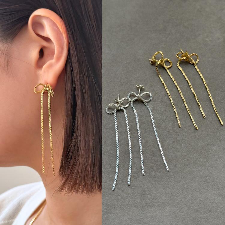 楽天市場】SASKIA DIEZ サスキア ディッツ ヘマタイト リボンピアス