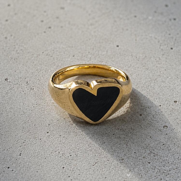 【PREEK プリーク】Rough Heart Stone リング　Pietersite Gold ピーターサイト ラフハート　指輪 ゴールド｜import select LandC 38,610円