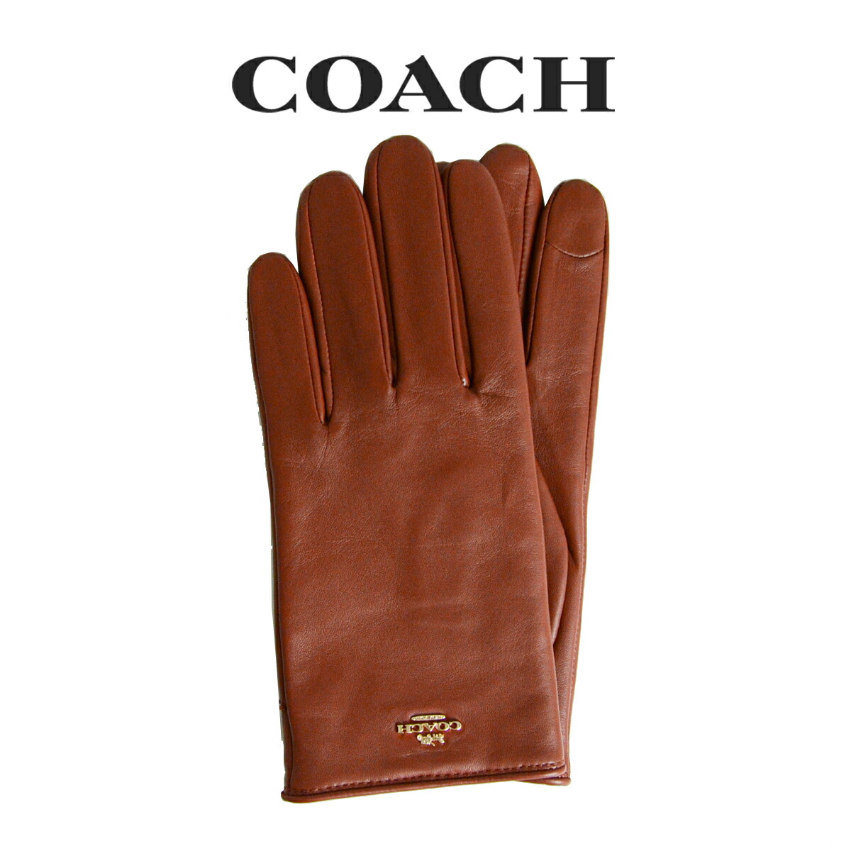 美品COACH レディース手袋 黒 革 サイズ6 1/2小さめ コーチ COACH コーチ 手袋 COACHコーチ アウトレットテック