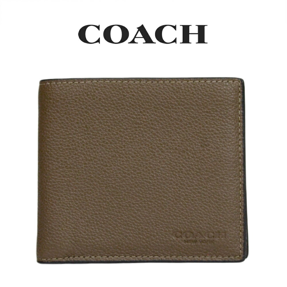 コーチ　メンズ　折財布　小銭入れあり　ブラウン系　新品　未使用　即発送 コーチ COACH C6701 TI0 二つ折り財布 小銭入れ無し ダーク
