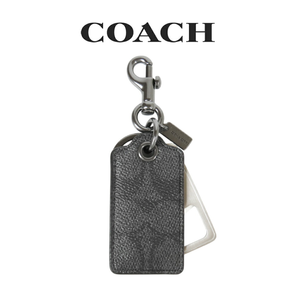 【10％OFFクーポン配布中・8/31まで】【メール便送料無料】 コーチ COACH アウトレット 夏のボーナス メンズ 小物 キーホルダー CAQ49 QBO4G(チャコール) シグネチャー｜インポートブランド ロータス