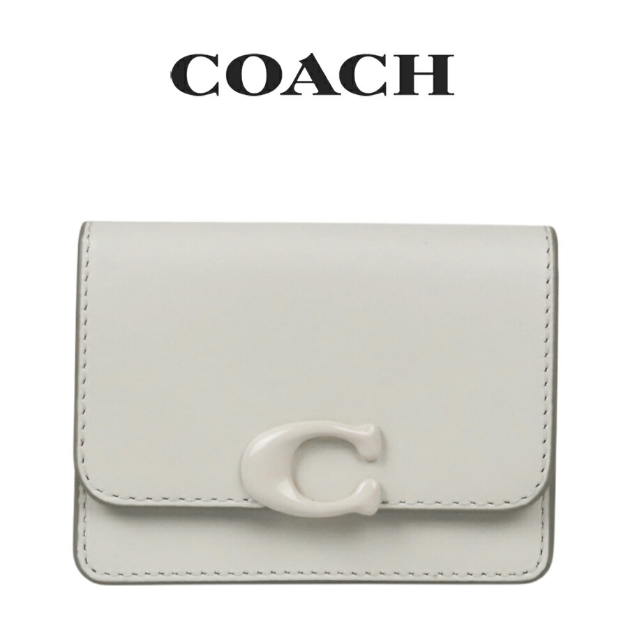 ＜未使用品＞ COACH コーチ 名刺入れ カードケース 小物 アイボリー COACH コーチ 名刺入れ ☆COACH☆ フラップ カードケース