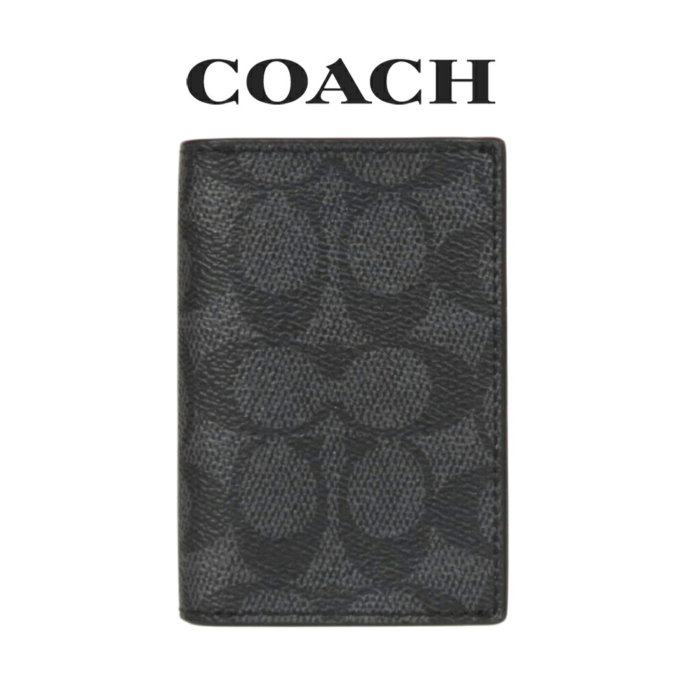 【10％OFFクーポン配布中・8/31まで】コーチ COACH アウトレット 夏のボーナス メンズ 小物 カードケース 名刺入れ 21794 CHR(チャコール) シグネチャー (ブランド プレゼント ビジネス)｜インポートブランド ロータス
