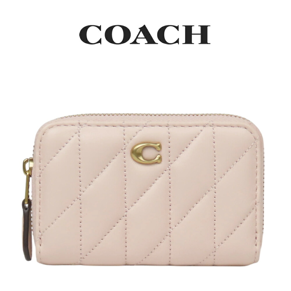 コーチ COACH アウトレット 就職祝い レディース 小物 カードケース CM505 B4/B5(ブラス×ブラッシュ) ピンク (プレゼント ブランド 小銭入れ ジップ フラグメントケース キルティング) 11,803円