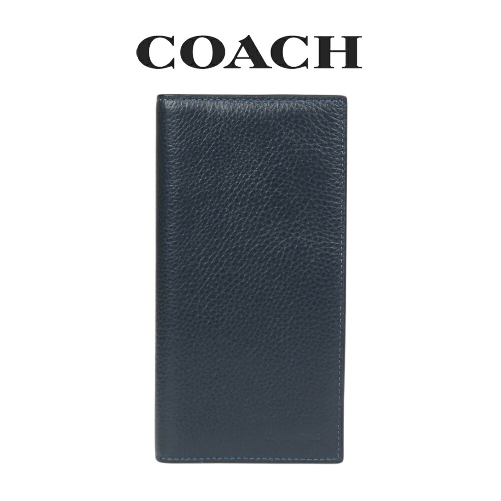 コーチ COACH アウトレット 父の日 メンズ 財布 二つ折り長財布 CW354 DWP(ミッドナイト ネイビー) ネイビー (男性 プレゼント 札入れ 小銭入れなし 本革 レザー スリム 薄い)