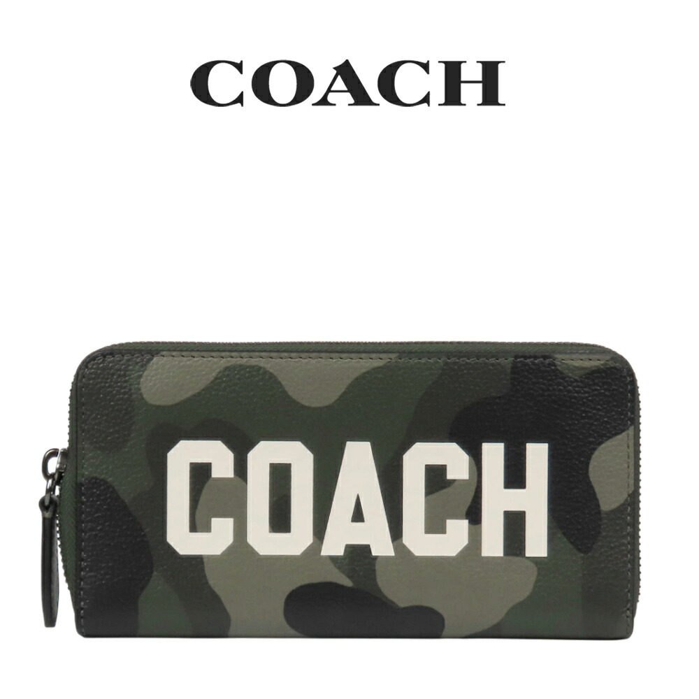 コーチ COACH アウトレット 父の日 メンズ 財布 ラウンドジップ長財布 CZ260 UEI(カモ) カモフラージュ (プレゼント 迷彩 ラウンドファスナー レザー)