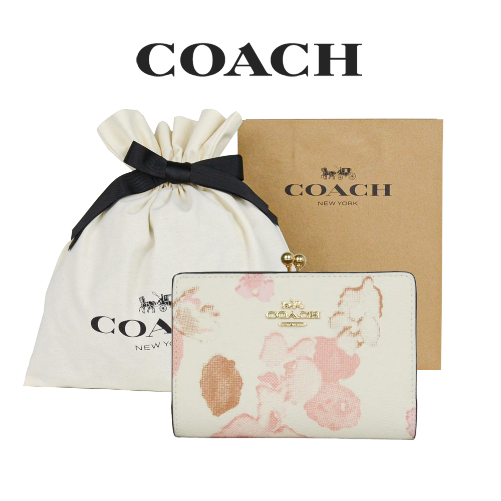 COACH レディース用二つ折り財布 ホワイト花柄 CH734-IMCAH