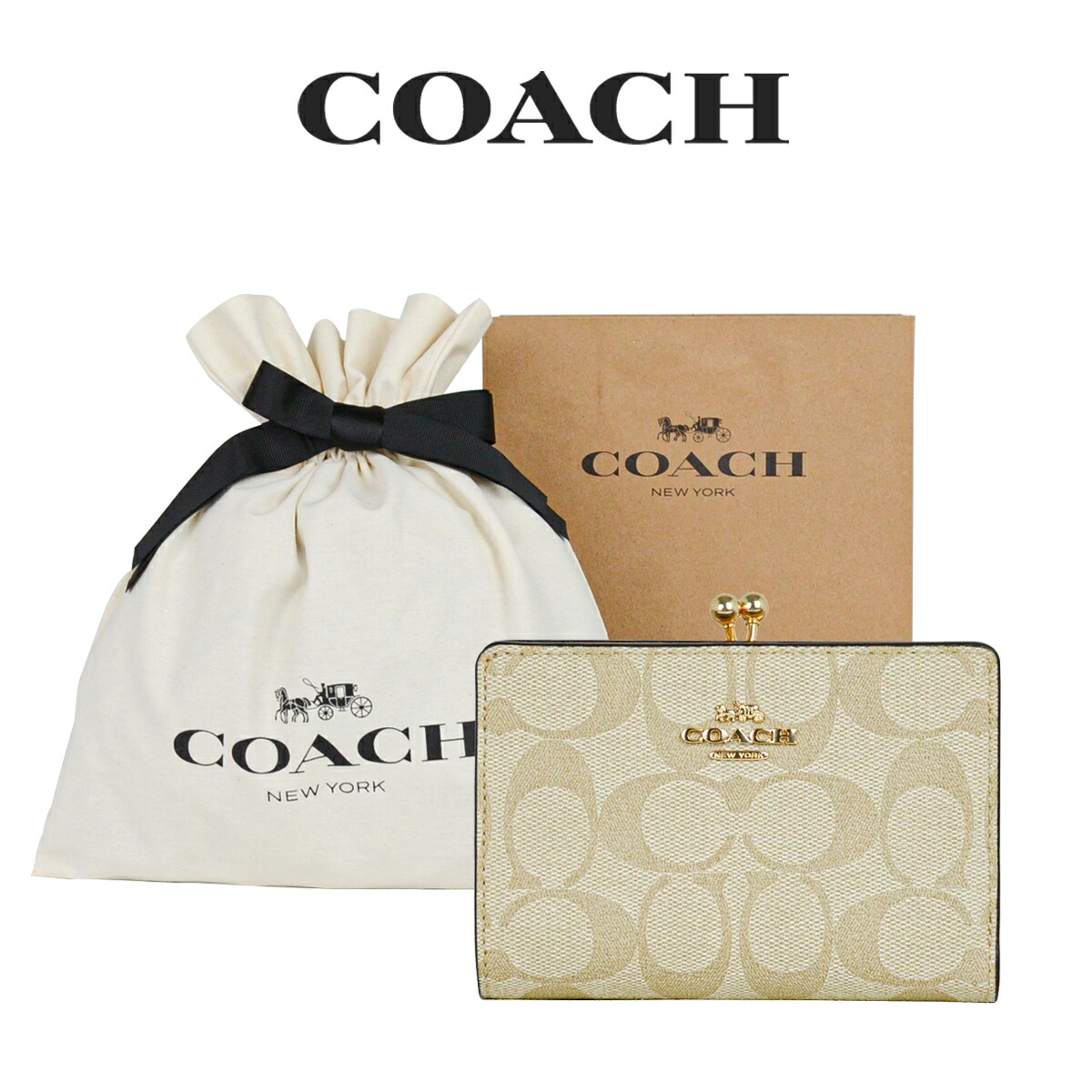 楽天市場】コーチ COACH 折財布 シグネチャー キスロック がま口