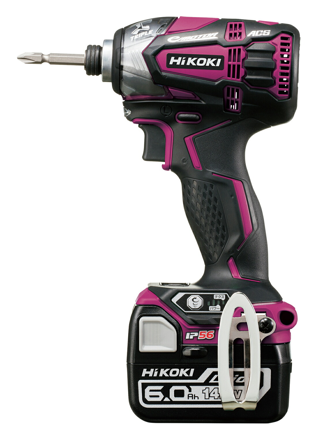 HiKOKI ［ ハイコーキ ] 14.4V差しひびき１番ウッドWH14DDL2(2LYPK)R【6.0Ah蓄電池２個付フルセット】豪然たる赤いこと