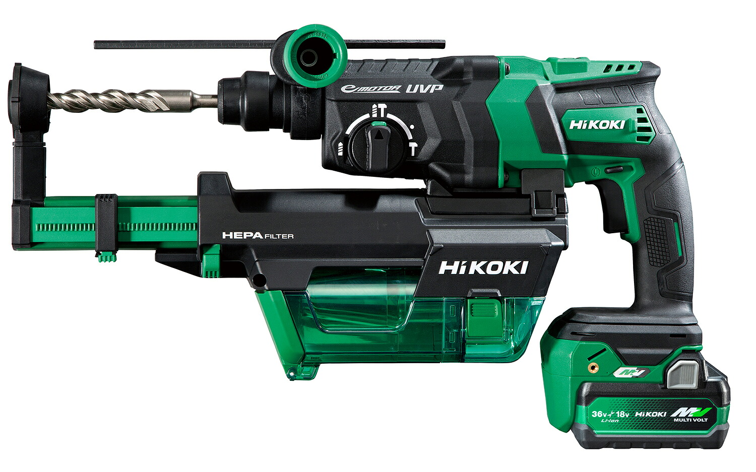 HiKOKI ［ ハイコーキ ]　36V コードレス ロータリハンマドリル DH36DPF(2XPZ) 【BSL36A18X電池２個・充電器・ケース付セット】