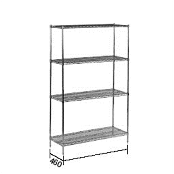 TKGコーポレーション ＴＫＧワイヤーシェルフセット [ Ｓ１８６０Ｃ&times;Ｐ５４Ｃ&times;４段 ] HWI06314 [ 1-1206-0103 ]｜ダイレクトコム ～ProTool館～