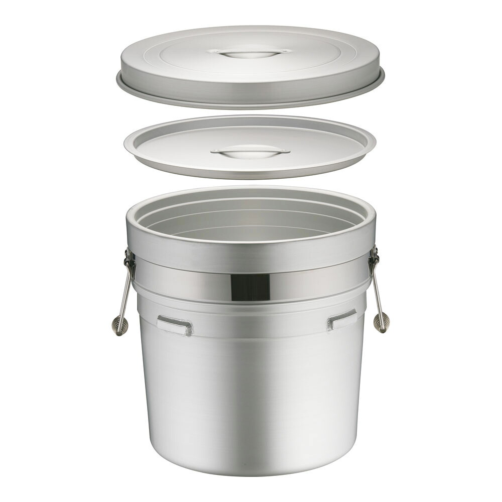 オオイ金属元素アルマイト 段付二重食缶 （総やか用）２５０－Ｓ （３６ｌ） [ 1-0193-0602 ]