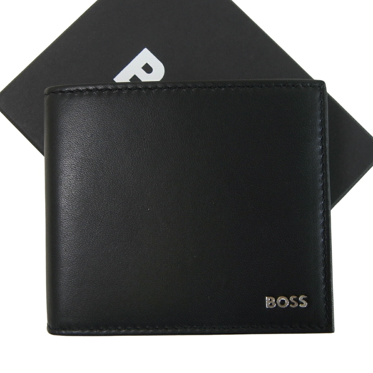 k*i様 【新品未使用】HUGO BOSS 二つ折り財布 黒 レザー スタッズ 新品未使用】HUGO BOSS 二つ折り財布 黒 レザー スタッズ